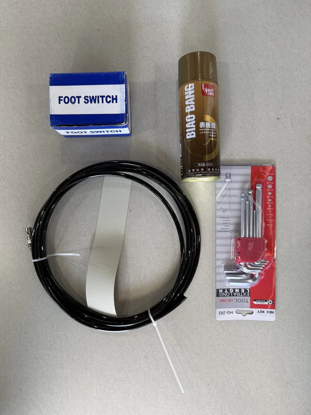 Rotary Tape Applicator for Washing-Machine Panels (T-803) — Supplied accessories, including a foot switch