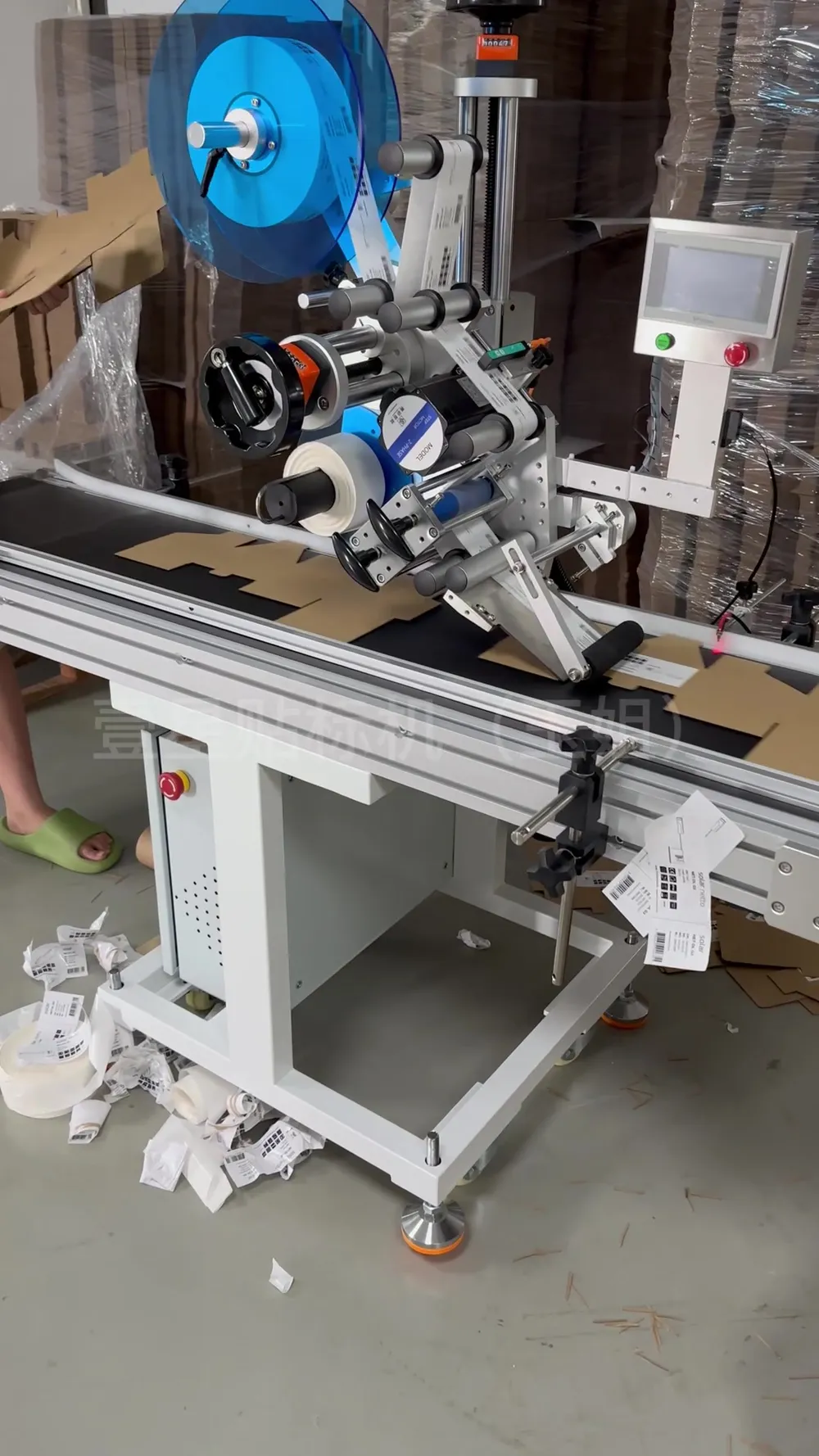 Automatic Card-Dispensing Labeling Machine — Similar configuration — factory demo still