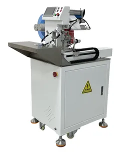 Semi-Automatic Fold-Over (Flag) Labeling Machine for Cables — Fold-over labeling machine with display